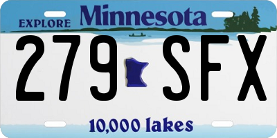 MN license plate 279SFX