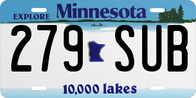 MN license plate 279SUB