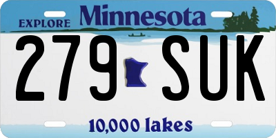 MN license plate 279SUK