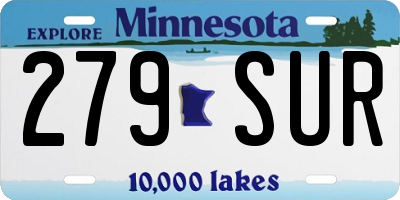 MN license plate 279SUR