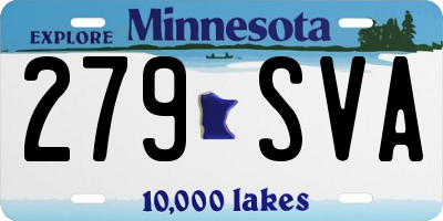 MN license plate 279SVA