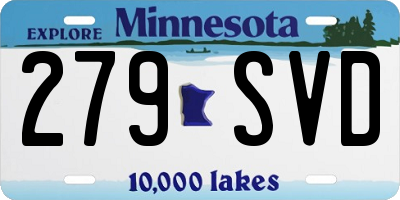 MN license plate 279SVD