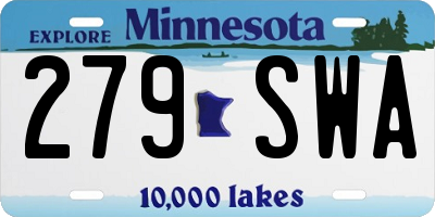 MN license plate 279SWA