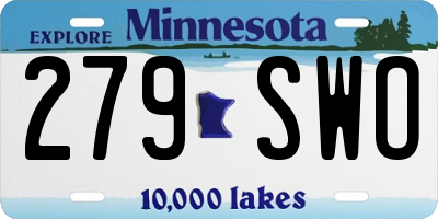 MN license plate 279SWO