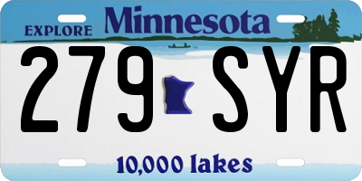 MN license plate 279SYR