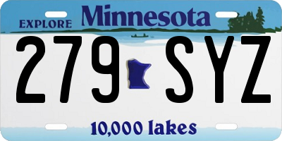 MN license plate 279SYZ