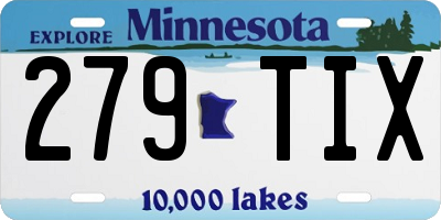 MN license plate 279TIX