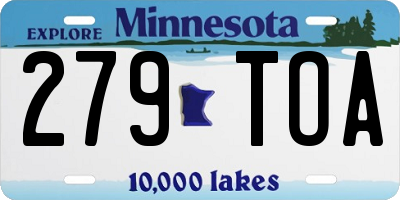 MN license plate 279TOA