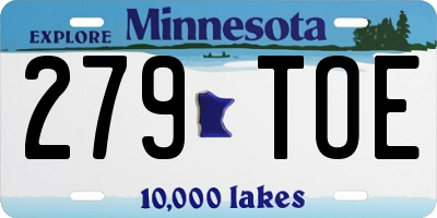 MN license plate 279TOE