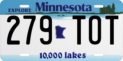 MN license plate 279TOT