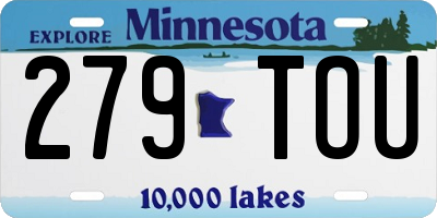 MN license plate 279TOU