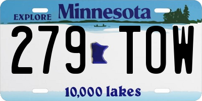 MN license plate 279TOW