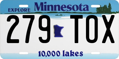 MN license plate 279TOX