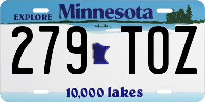 MN license plate 279TOZ