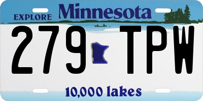 MN license plate 279TPW