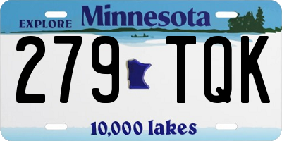 MN license plate 279TQK