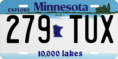 MN license plate 279TUX