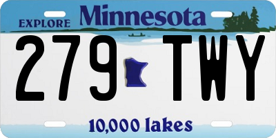 MN license plate 279TWY