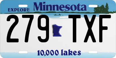 MN license plate 279TXF