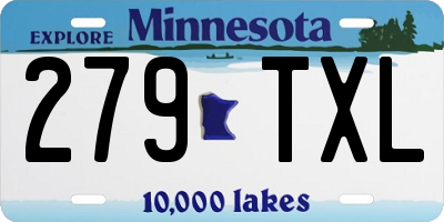 MN license plate 279TXL