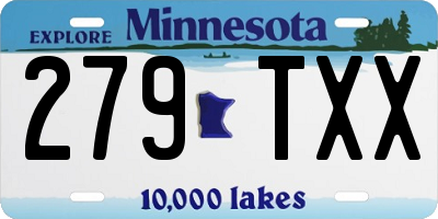 MN license plate 279TXX