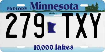 MN license plate 279TXY