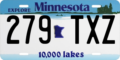 MN license plate 279TXZ