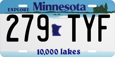 MN license plate 279TYF