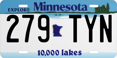 MN license plate 279TYN