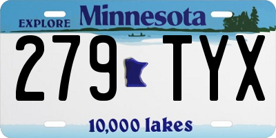 MN license plate 279TYX