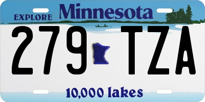 MN license plate 279TZA