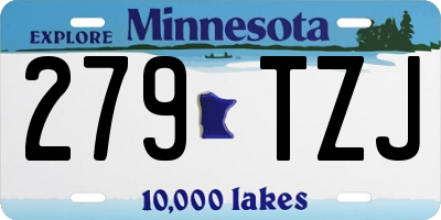 MN license plate 279TZJ
