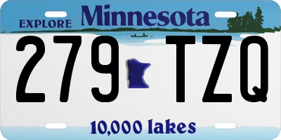 MN license plate 279TZQ