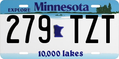 MN license plate 279TZT