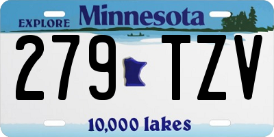 MN license plate 279TZV
