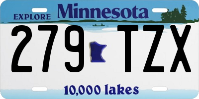 MN license plate 279TZX