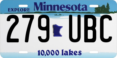 MN license plate 279UBC