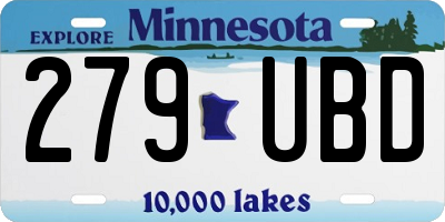 MN license plate 279UBD