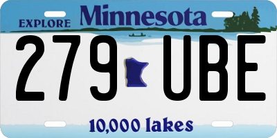 MN license plate 279UBE