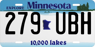 MN license plate 279UBH