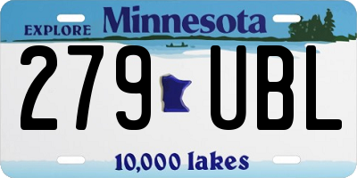 MN license plate 279UBL
