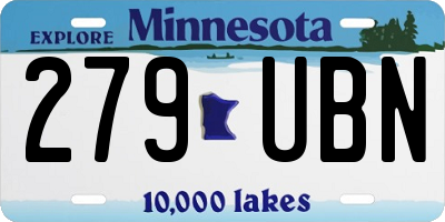 MN license plate 279UBN