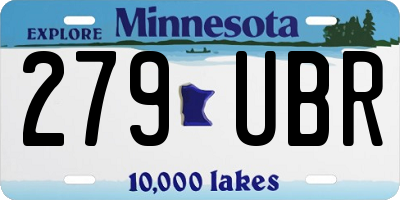 MN license plate 279UBR