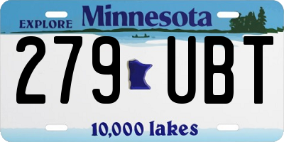 MN license plate 279UBT