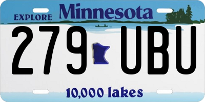 MN license plate 279UBU