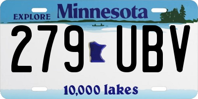 MN license plate 279UBV