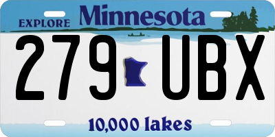 MN license plate 279UBX