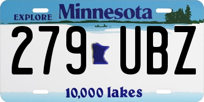 MN license plate 279UBZ