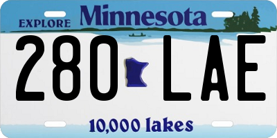 MN license plate 280LAE