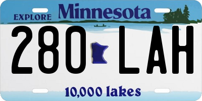 MN license plate 280LAH